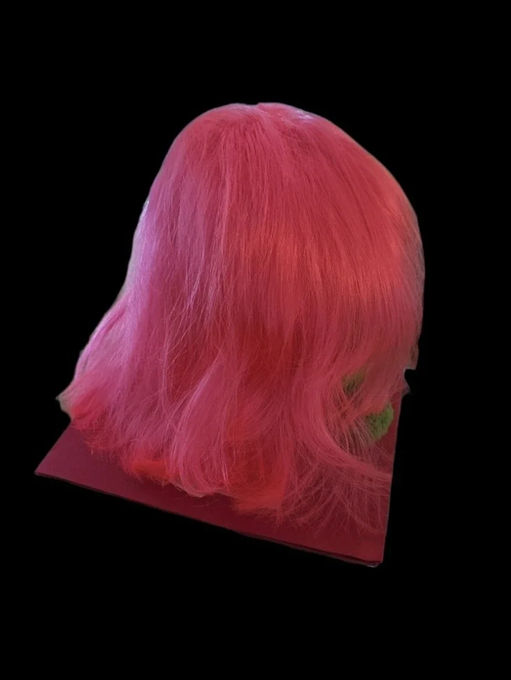 Vibrant Pink Synthetic Women's Wig with Soft Layers